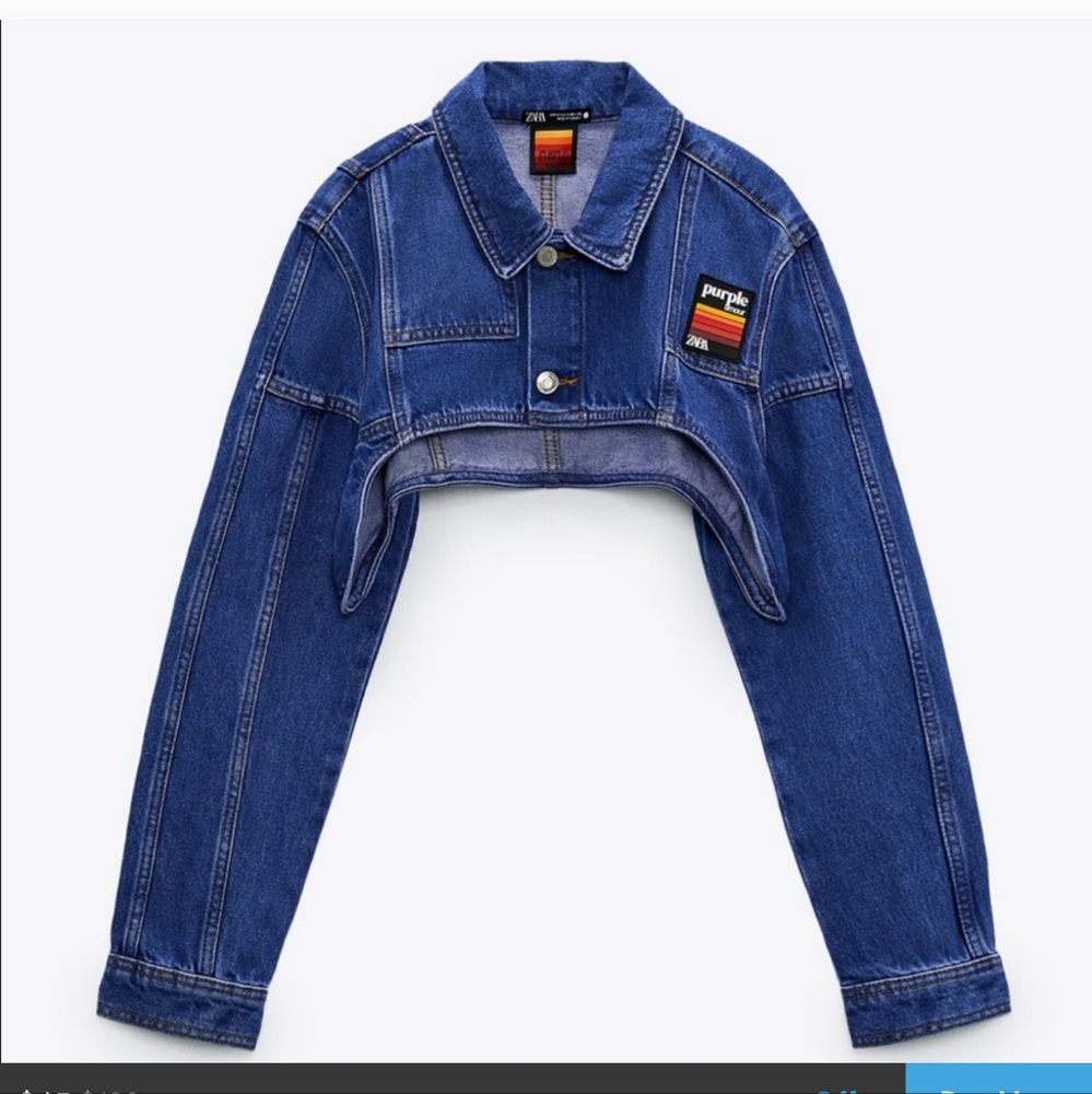NWOT Zara super crop demin jacket